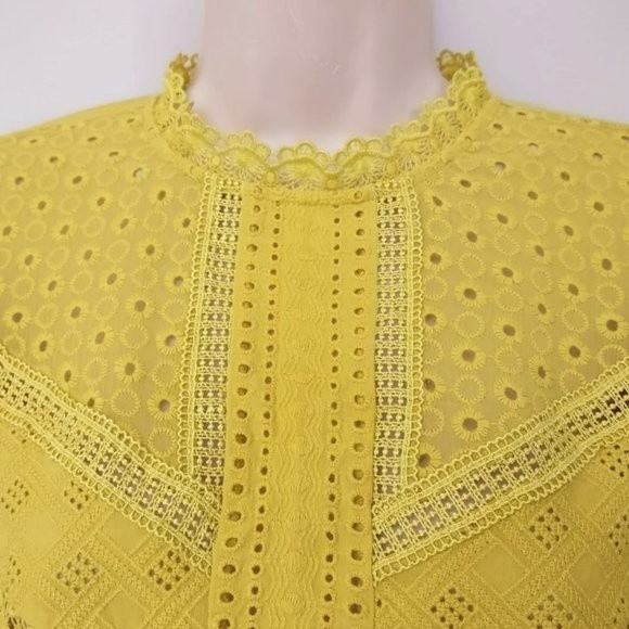 Anthropologie James Coviello Burnham Long Sleeve Eyelet Lace Top - Picture 5 of 10
